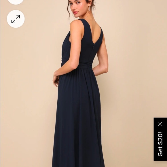 Lulus Thoughts Of Hue Navy Blue Surplice Maxi Dress - Size S - Picture 3 of 9